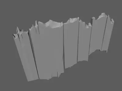 Planks broken uber meshes subd 3D model