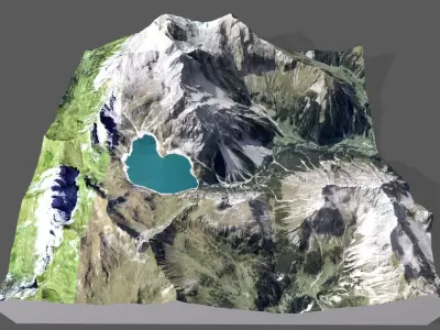 Mountain landscape and Lake Lunersee Eastern Alps  Austria 3D model