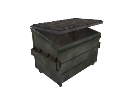 Garbage Container Low-poly 3D model 3