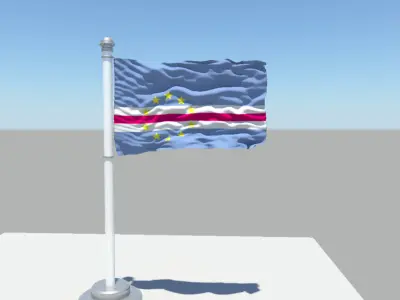 Cape Verde flag 3D model