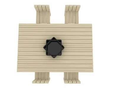 Dinning Table - Garden Table  Low-poly 3D model