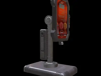 Scifi Computer Low-poly 3D model