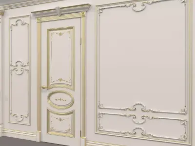 Wall Molding in Classic French style 29 3D model