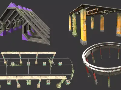 Exterior Building Pack Low-poly 3D model