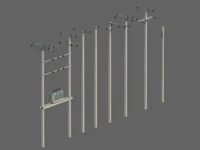Electric pole 3D model