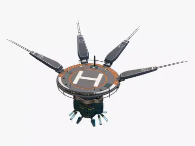 SciFi Levitating Helipad M1 3D model