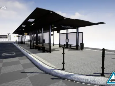 Modular Bus Station Volume 1 Low-poly 3D model