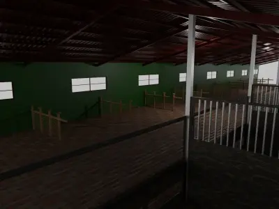 Horse Stable Low-poly 3D model