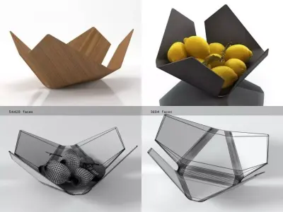 Lorea origami fruit bowls 3D model