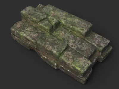 Low poly Ruin Medieval Construction 200604 Low-poly 3D model