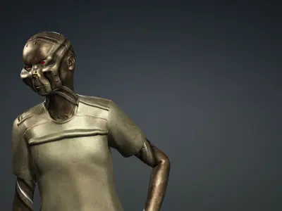 Robot boy with 265 Morphs for Unreal -  3D model