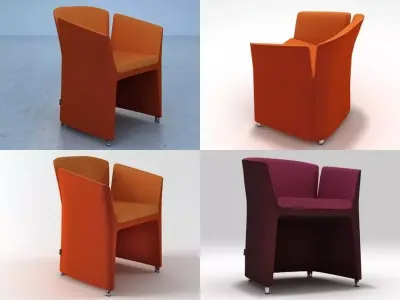 Lotus four chairs 3D model
