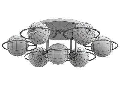 st-luce-galio-sl418-402-07 six light ceiling fixture with gla... 3D model
