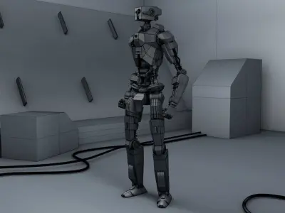 full rigged robot 3D model