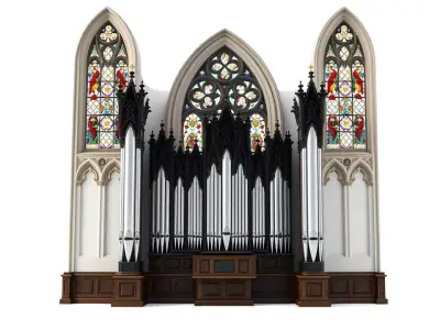 Gothic Cathedral Organ model pack Low-poly 3D model