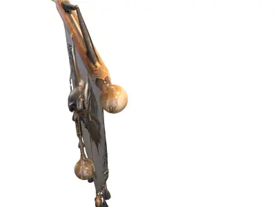 Dark Dragon Wall Banner Low-poly 3D model