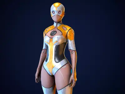 Droid Low-poly 3D model