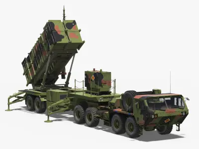  MIM-104 Patriot Surface to Air Missile SAM Battle Position 3D Model 