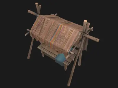 Medieval Bazaar Tent  Low-poly 3D model