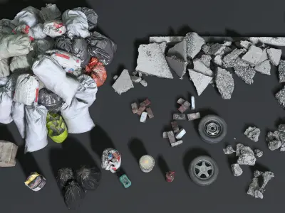 Construction waste 2022 Low-poly 3D model