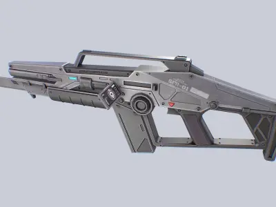 Scifi rifle Low-poly 3D model
