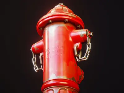 Stylized Fire Hydrant - Game Ready Low-poly 3D model