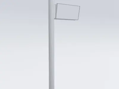 German Berlin Bus Stop Timetable Pole 3D model