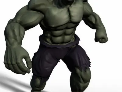 Hulk comics Low-poly 3D model
