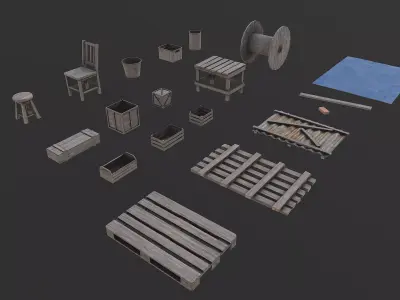 Favela Slum City Houses Huts Shelter Low-poly 3D model