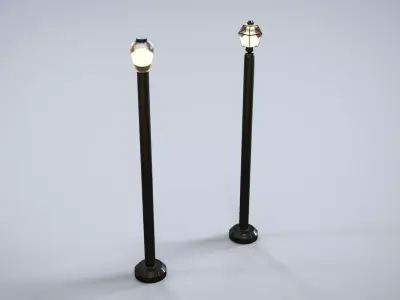 Street Lamps Low-poly 3D model