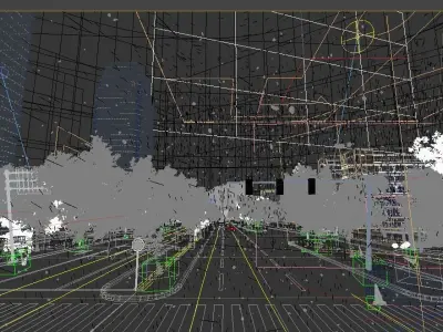 Typhoon rainstorm natural disaster 3D model