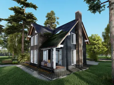 P0026 Residential House Cottage Mini 3D model