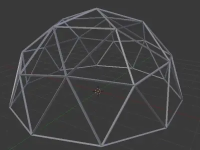2v geodesic dome Free low-poly 3D model