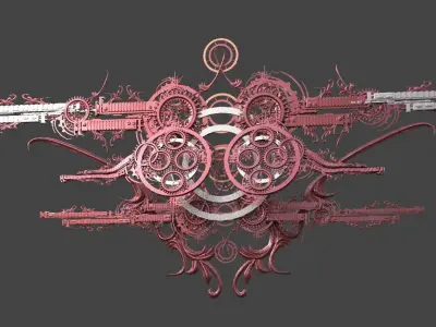 Victorian railway wall mount Low-poly 3D model