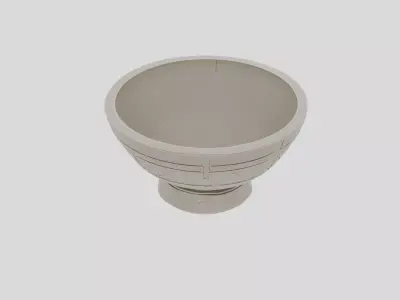 Ancient Fantasy Stone Sacrificial Bowl for 3D print Low-poly 3D model