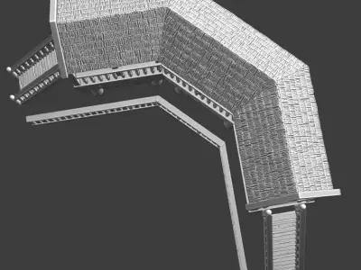 Medieval Tournament Tribune Model 3D print model