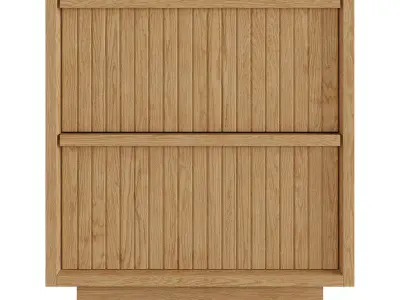 Kouva 2-Drawer Nightstand 3D model