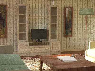 Studio scene with vintage interior 3D model