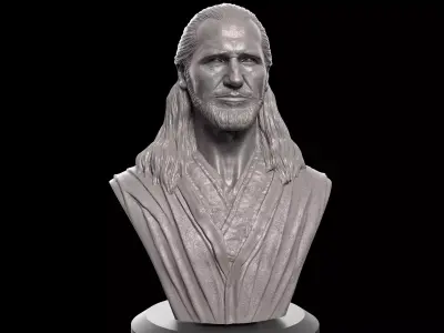 Liam Neeson - Qui-Gon Jinn Bust 3D print model
