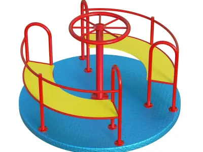 Playground Merry Go Roundabout Low-poly 3D model