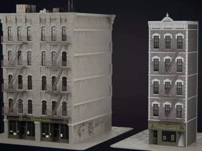 New York Building kit v4 Low-poly 3D model