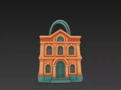 3D Shopping Mall Bag Architecture Black Friday 3D print model