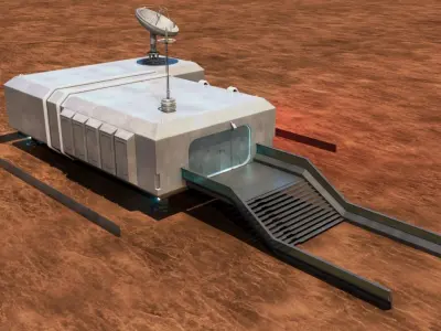 Command center station Low-poly 3D model