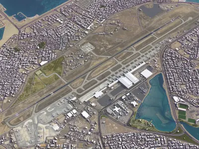 Bahrain Airport Low-poly 3D model