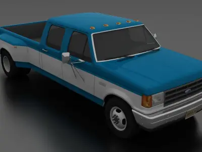 F-Series F-350 XL Pickup DRW CrewCab 1987 Low-poly 3D model