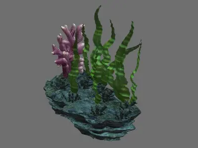 Undersea-Dragon Palace Hall-Props-Plants 3D model