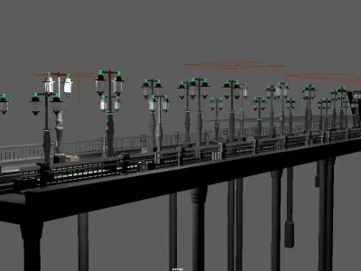 Steampunk Bridge Free 3D model