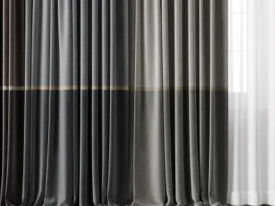 hadi curtain 84 Low-poly 3D model