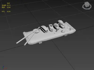Cartoon sushi Low-poly 3D model