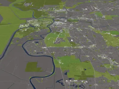 Sacramento 50x50km 3D City Map 3D model